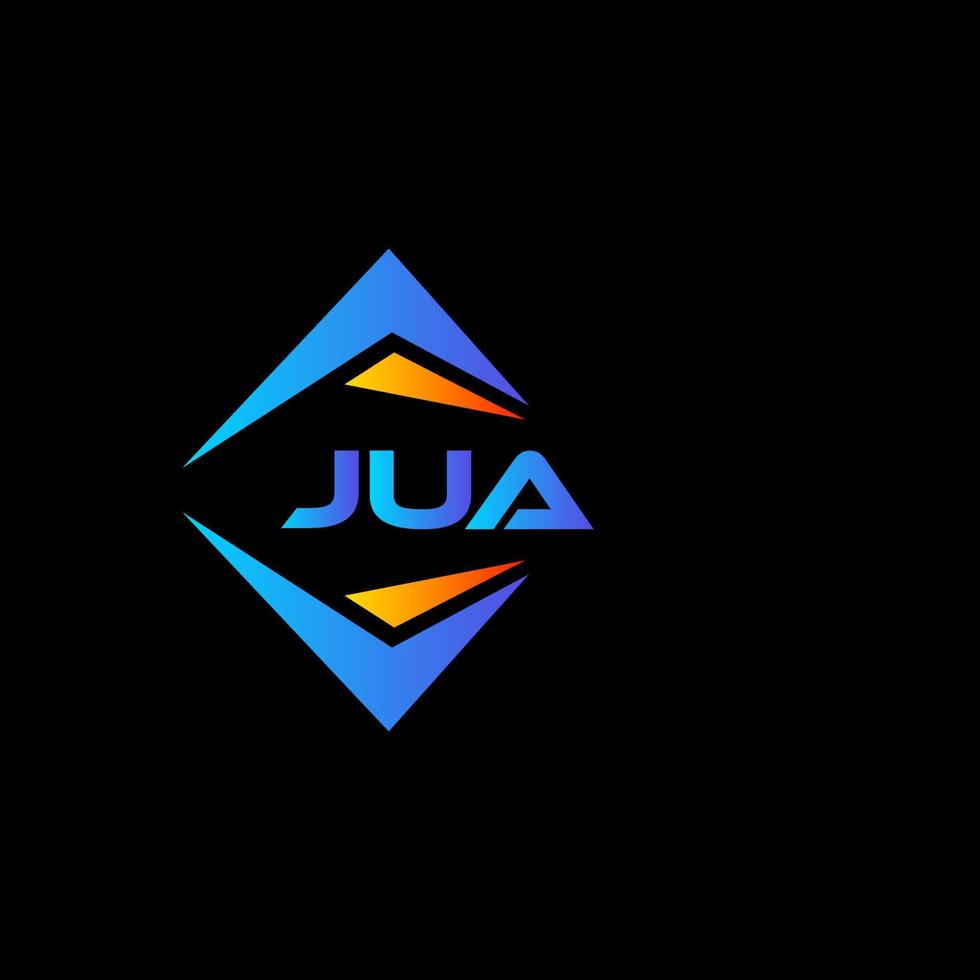 création de logo de technologie abstraite jua sur fond noir. concept de logo de lettre initiales créatives jua. vecteur