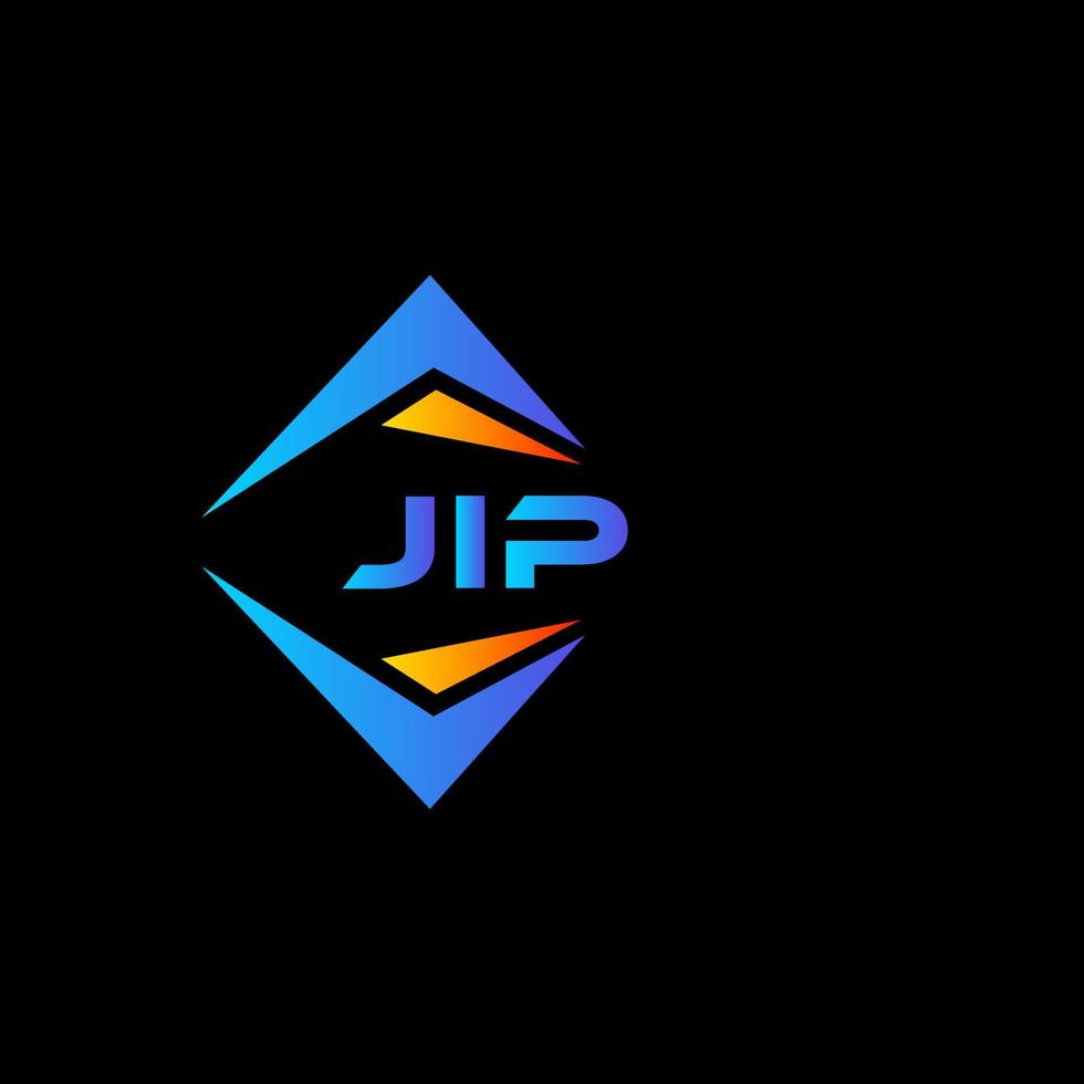 création de logo de technologie abstraite jip sur fond noir. concept de logo de lettre initiales créatives jip. vecteur