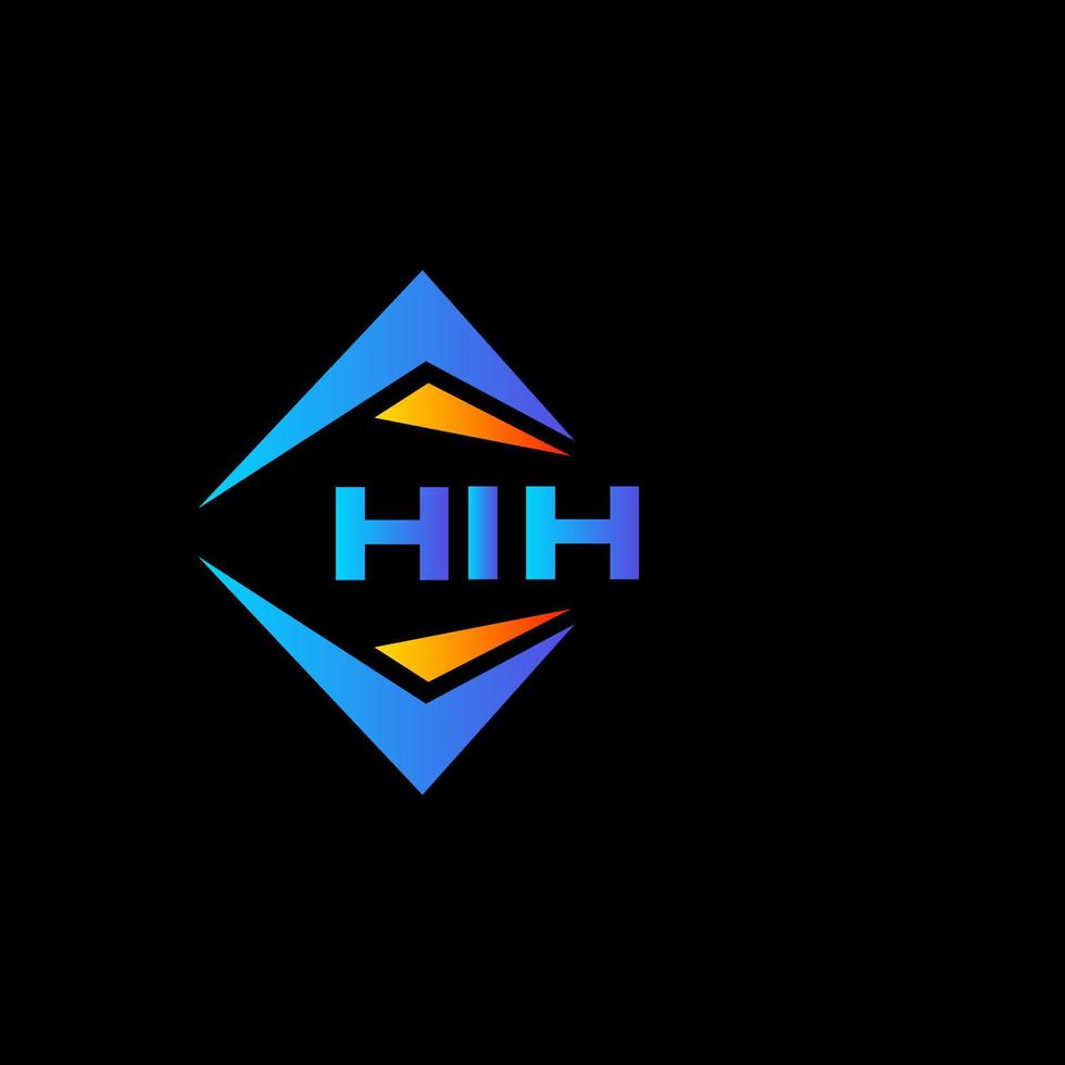 création de logo de technologie abstraite hih sur fond noir. hih concept de logo de lettre initiales créatives. vecteur