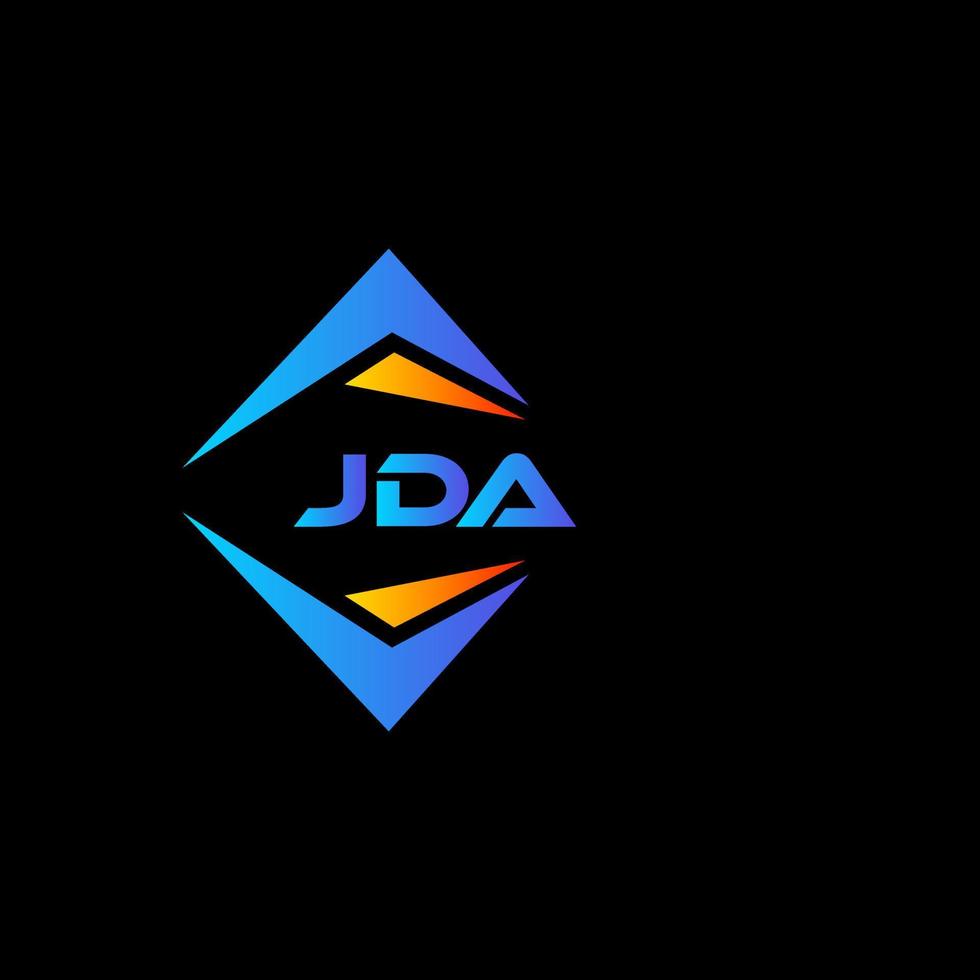 création de logo de technologie abstraite jda sur fond noir. concept de logo de lettre initiales créatives jda. vecteur