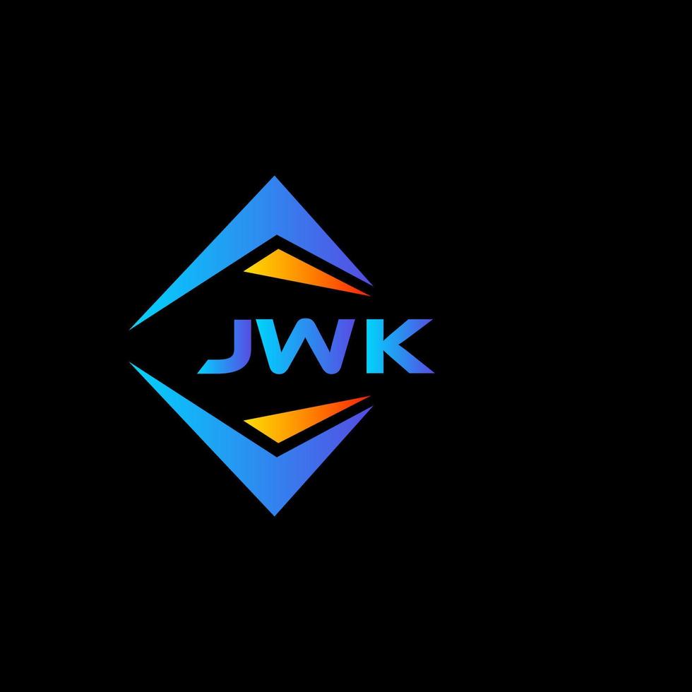 création de logo de technologie abstraite jwk sur fond noir. concept de logo de lettre initiales créatives jwk. vecteur