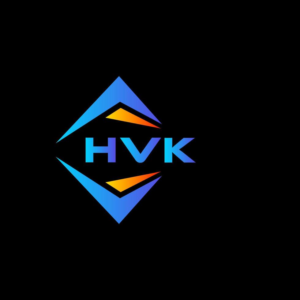 création de logo de technologie abstraite hvk sur fond noir. concept de logo de lettre initiales créatives hvk. vecteur