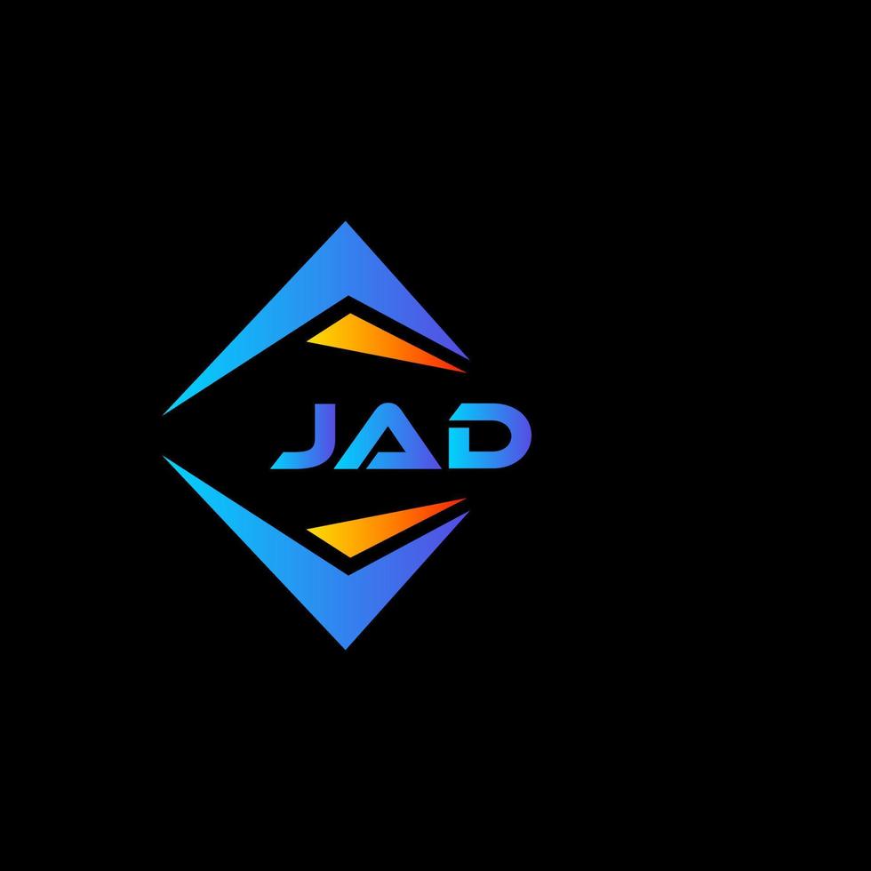 création de logo de technologie abstraite jad sur fond noir. concept de logo de lettre initiales créatives jad. vecteur