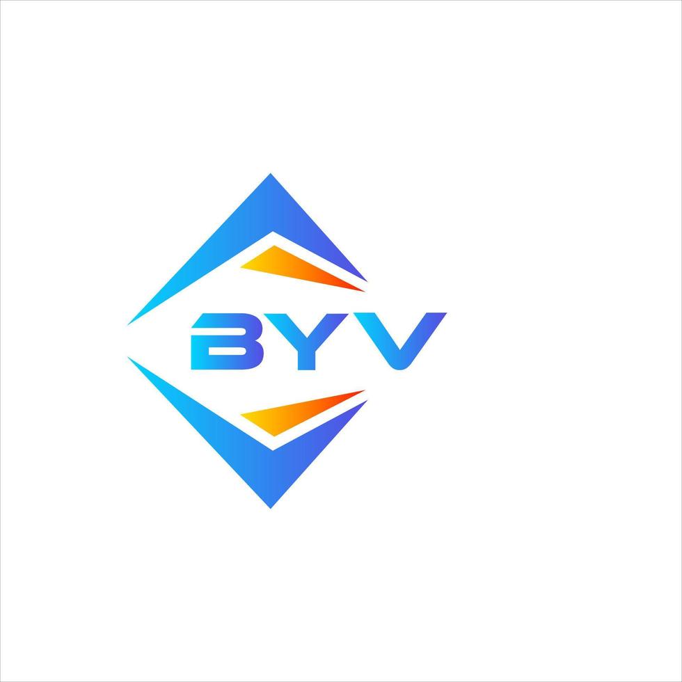 création de logo de technologie abstraite byv sur fond blanc. concept de logo de lettre initiales créatives byv. vecteur