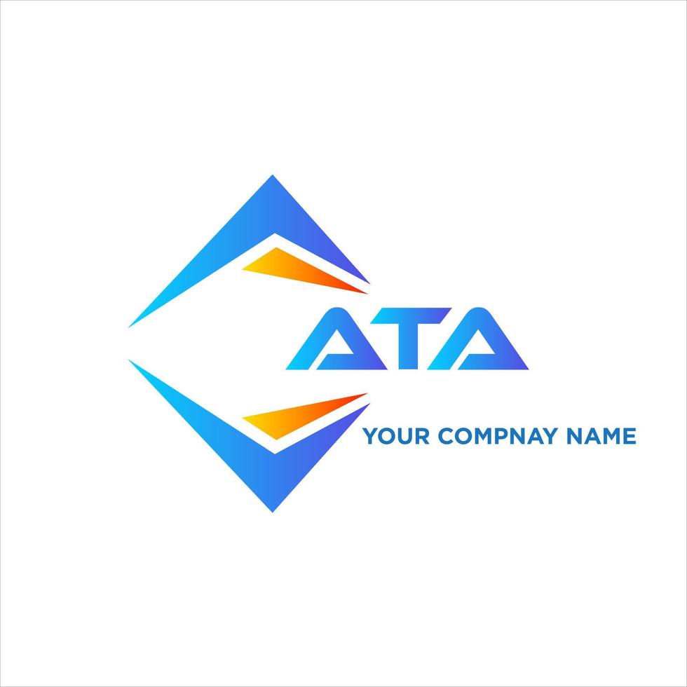 création de logo de technologie abstraite ata sur fond blanc. concept de logo de lettre initiales créatives ata. vecteur