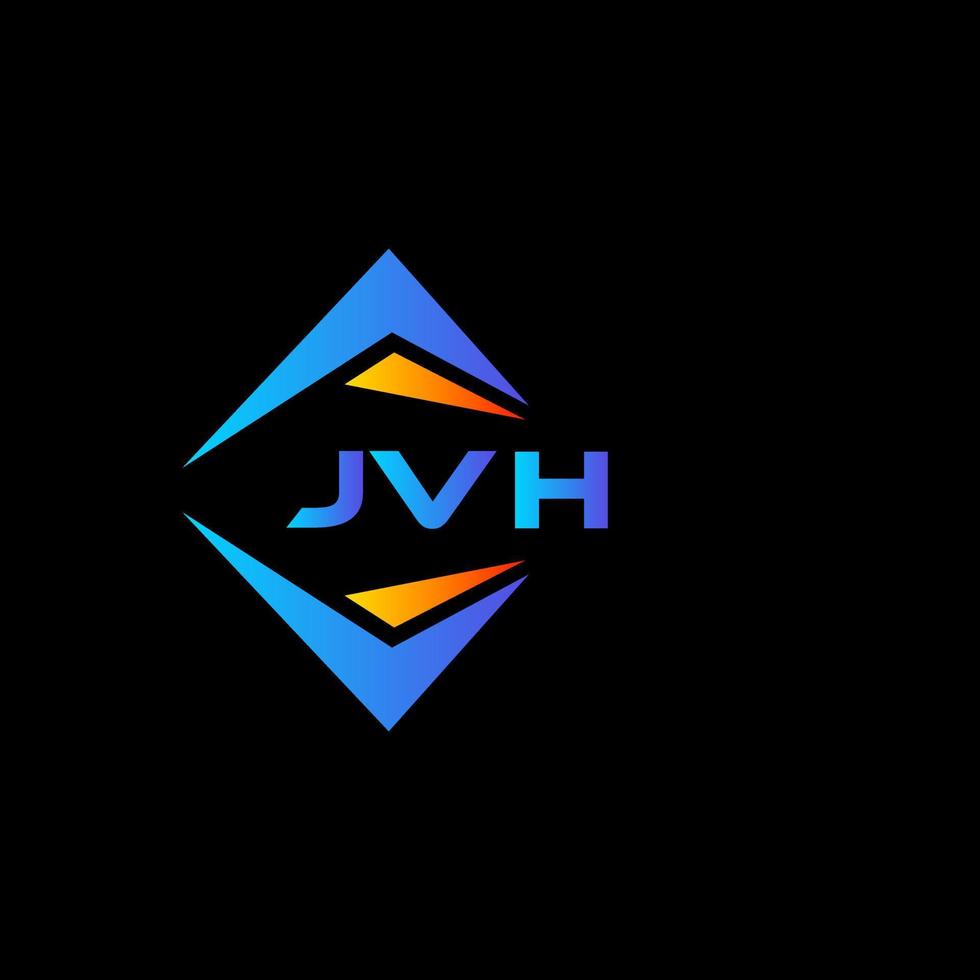 création de logo de technologie abstraite jvh sur fond noir. concept de logo de lettre initiales créatives jvh. vecteur