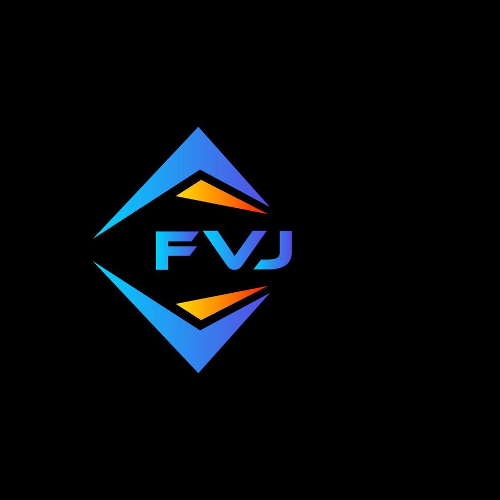 création de logo de technologie abstraite fvj sur fond noir. concept de logo de lettre initiales créatives fvj. vecteur