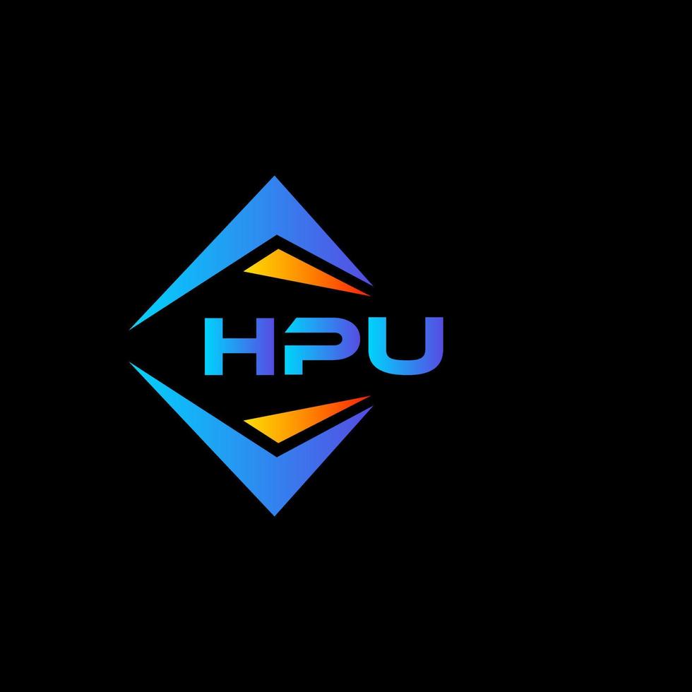 création de logo de technologie abstraite hpu sur fond noir. concept de logo de lettre initiales créatives hpu. vecteur