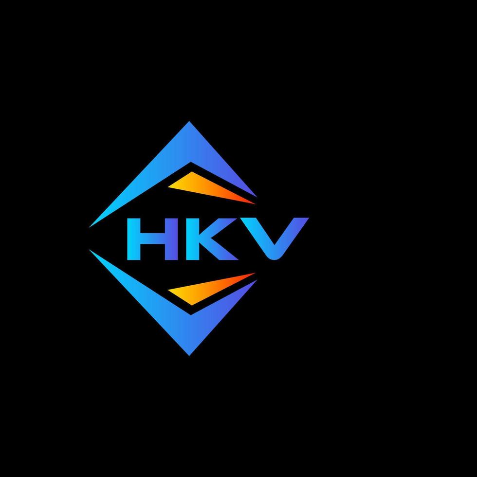 création de logo de technologie abstraite hkv sur fond noir. hkv creative initiales lettre logo concept. vecteur