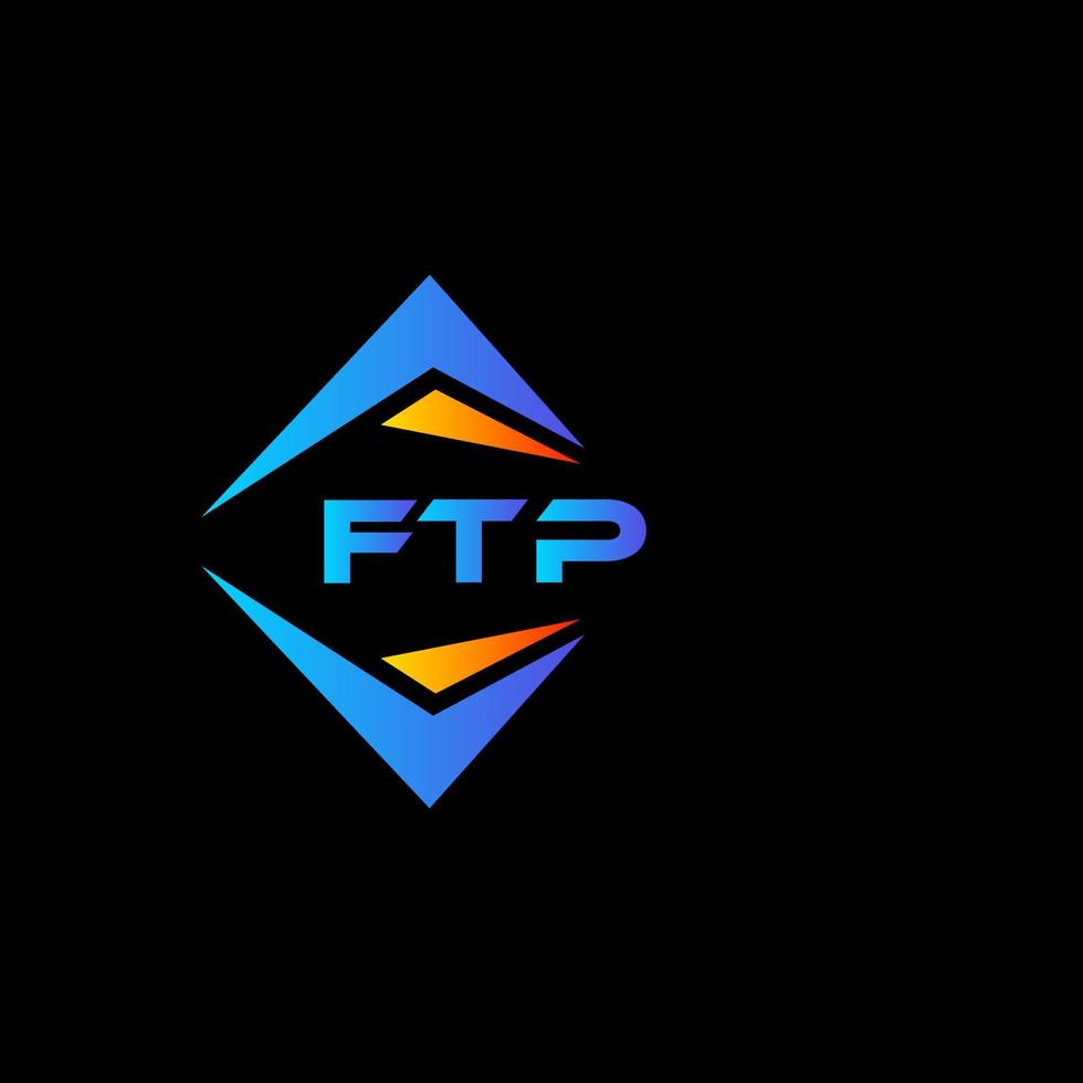 création de logo de technologie abstraite ftp sur fond noir. concept de logo de lettre initiales créatives ftp. vecteur