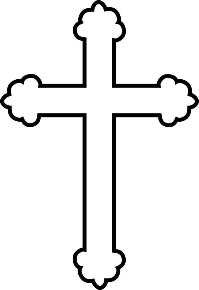 illustration d'une croix chrétienne en couleur noire. vecteur