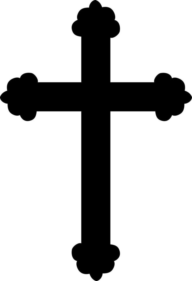 illustration d'une croix chrétienne en couleur noire. vecteur