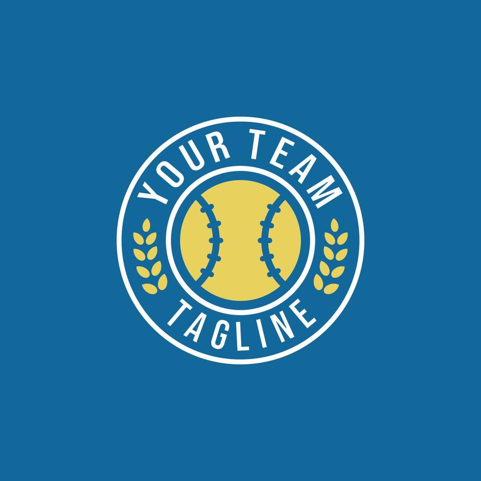 illustration vectorielle de conception de logo d'emblème d'équipe de baseball vecteur