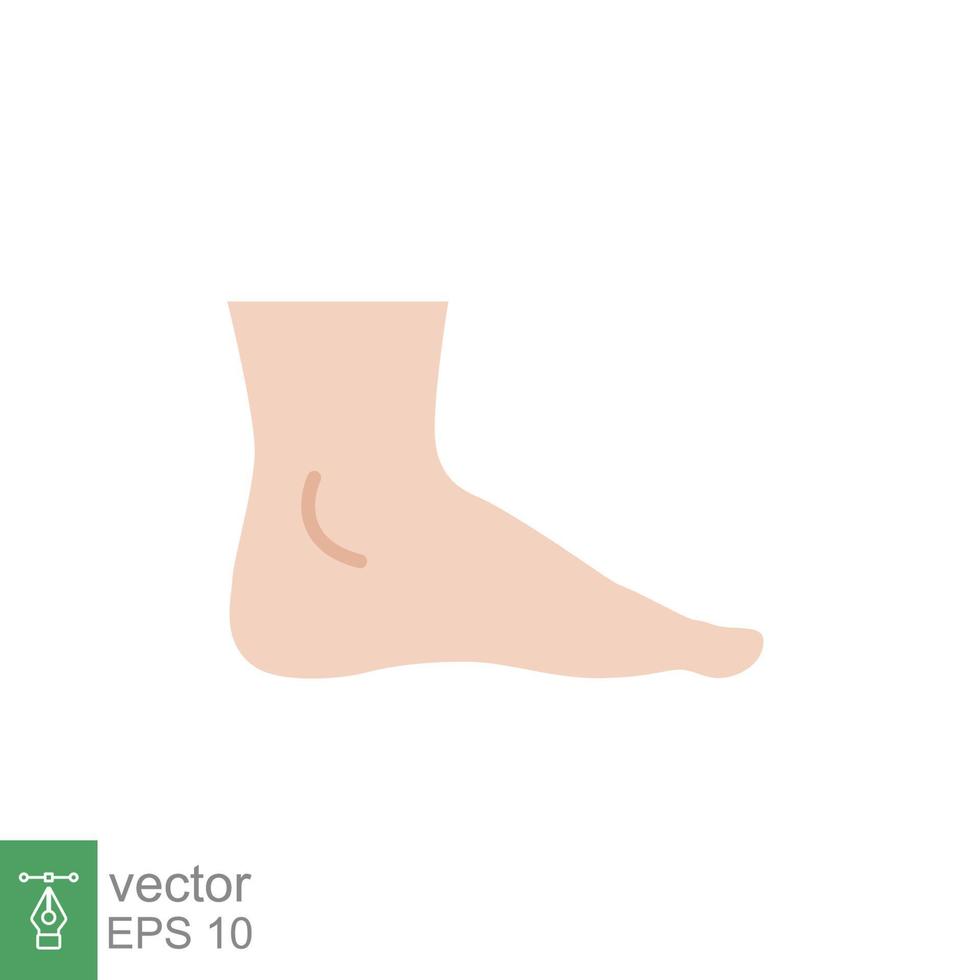 icône de couleur pied, cheville. le style plat peut être utilisé pour le web, le mobile, l'interface utilisateur. douleur, hanche, ortho, anatomie, corps, concept de soins. illustration de logo vectoriel isolée sur fond blanc. ep 10.