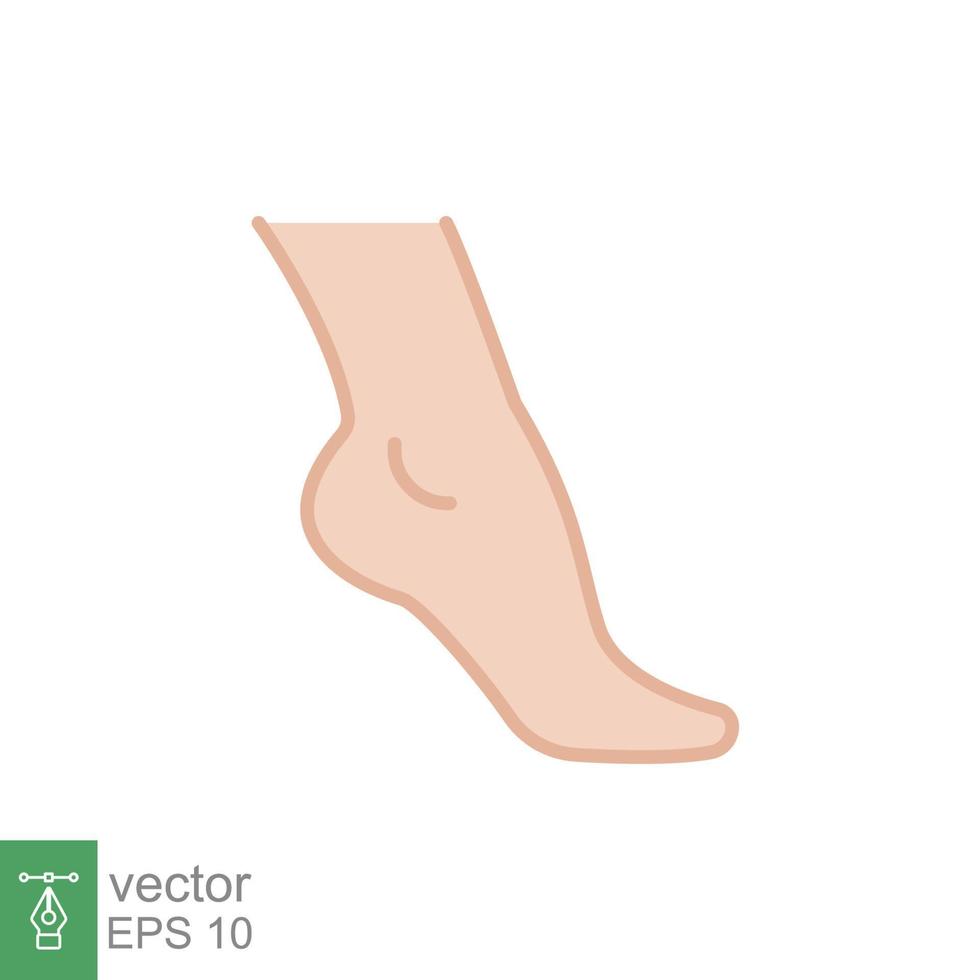 icône de couleur pied, cheville. le style de contour rempli peut être utilisé pour le web, le mobile, l'interface utilisateur. douleur, hanche, ortho, anatomie, corps, concept de soins. illustration de logo vectoriel isolée sur fond blanc. ep 10.