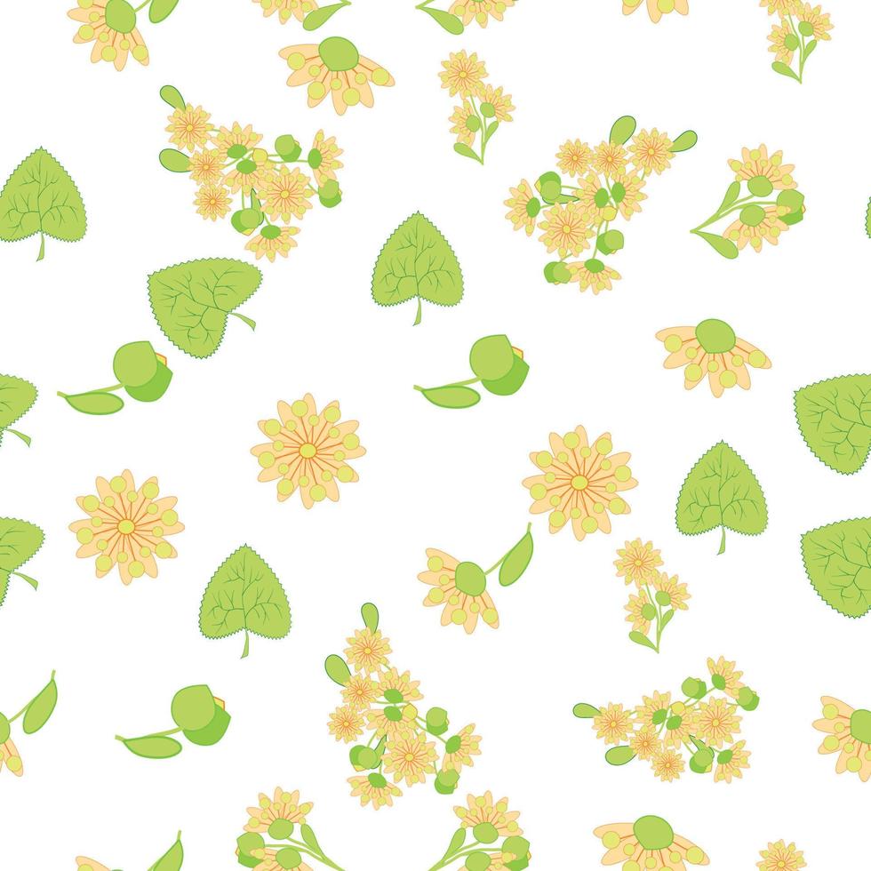motif floral harmonieux de fleurs de tilleul. conception écologique dessinée à la main pour le tissu et le papier d'emballage vecteur