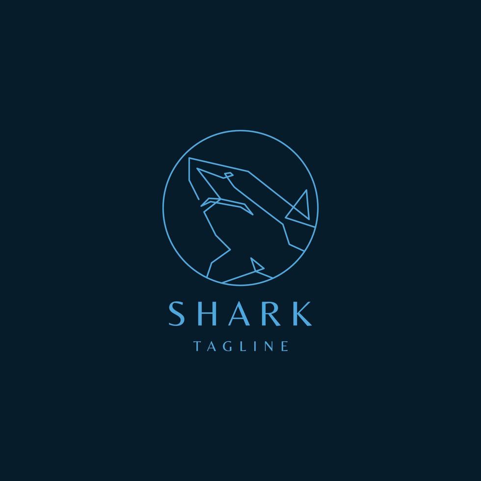 modèle de conception de logo géométrique de requin vecteur