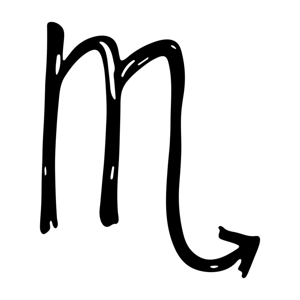 signe du zodiaque scorpion dessiné à la main symbole ésotérique doodle élément clipart astrologie pour la conception vecteur
