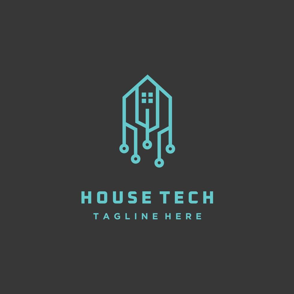 vecteur de conception de modèle de logo de technologie de maison ou icône