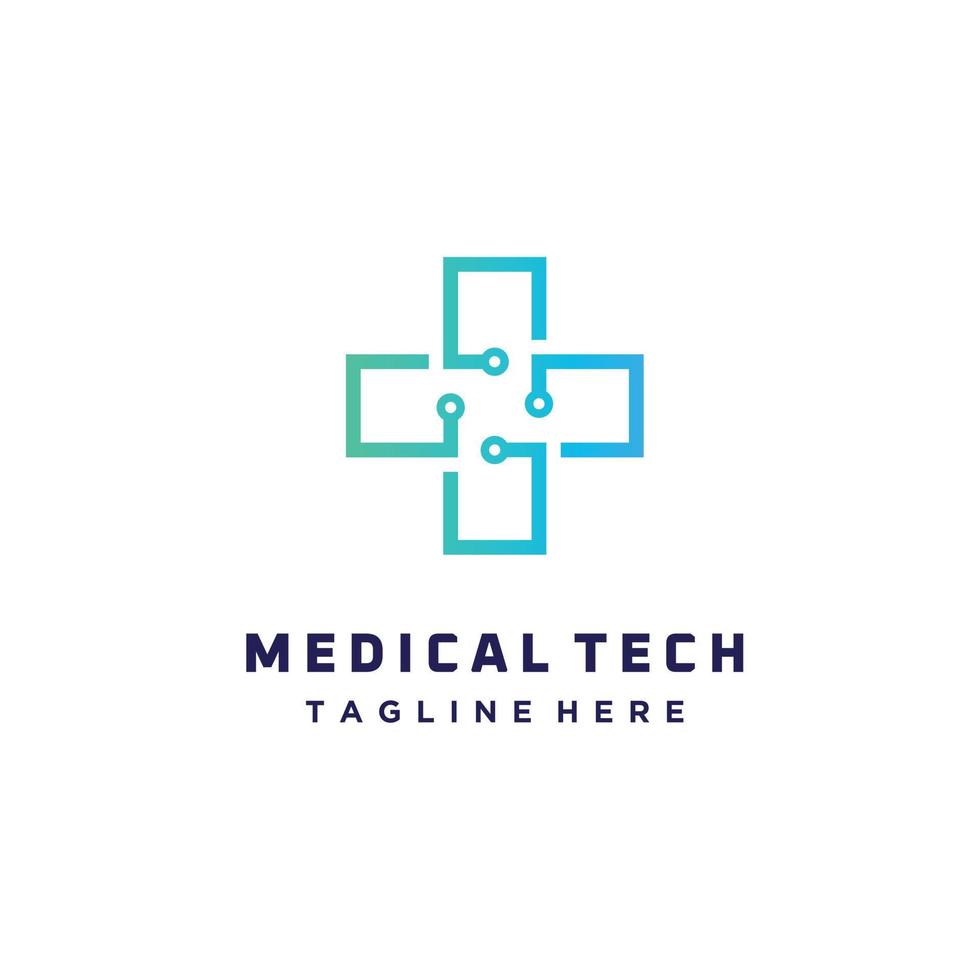 conception de modèle de logo de technologie médicale. vecteur de santé numérique. icône. symbole. emblème.