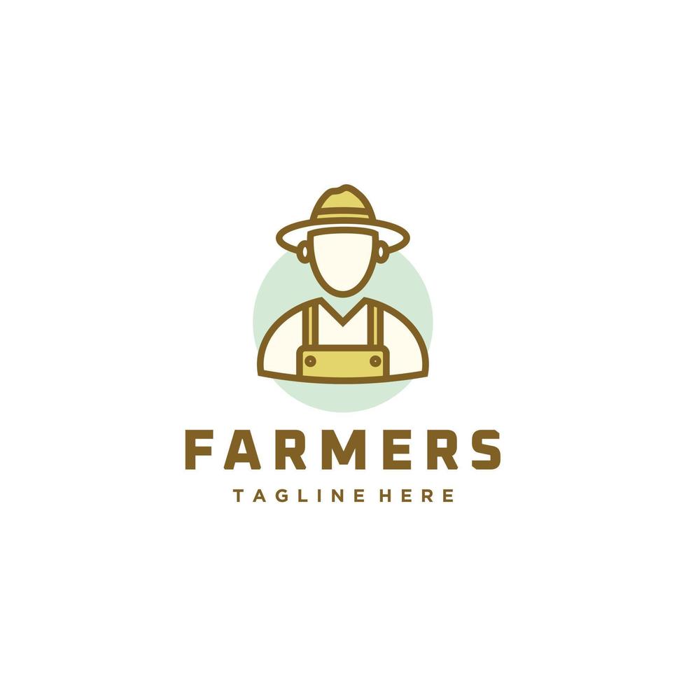 agriculteur vecteur figure pictogramme vintage logo design icône vecteur