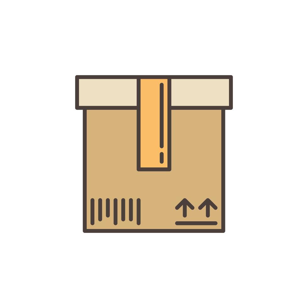 concept d'inventaire de vecteur de boîte en carton icône ou signe coloré