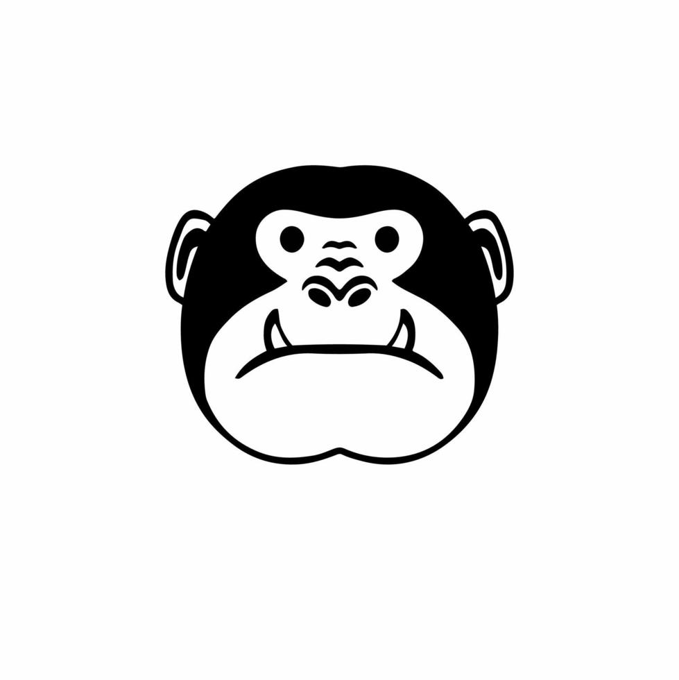 logo tête de singe. conception de tatouage. illustration vectorielle de pochoir animal. vecteur
