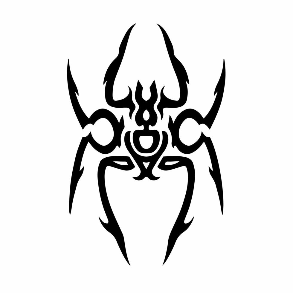 logo d'araignée tribale. conception de tatouage. illustration vectorielle de pochoir animal. vecteur
