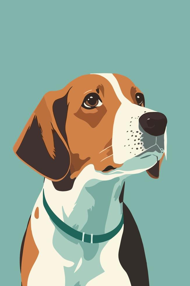 chien beagle. illustration vectorielle d'un chien de chasse en style cartoon. vecteur