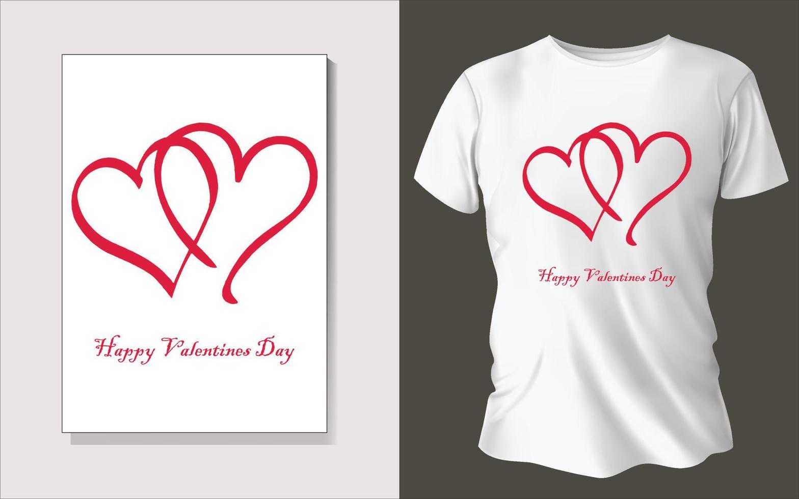 conception de tee shirt spécial saint valentin vecteur