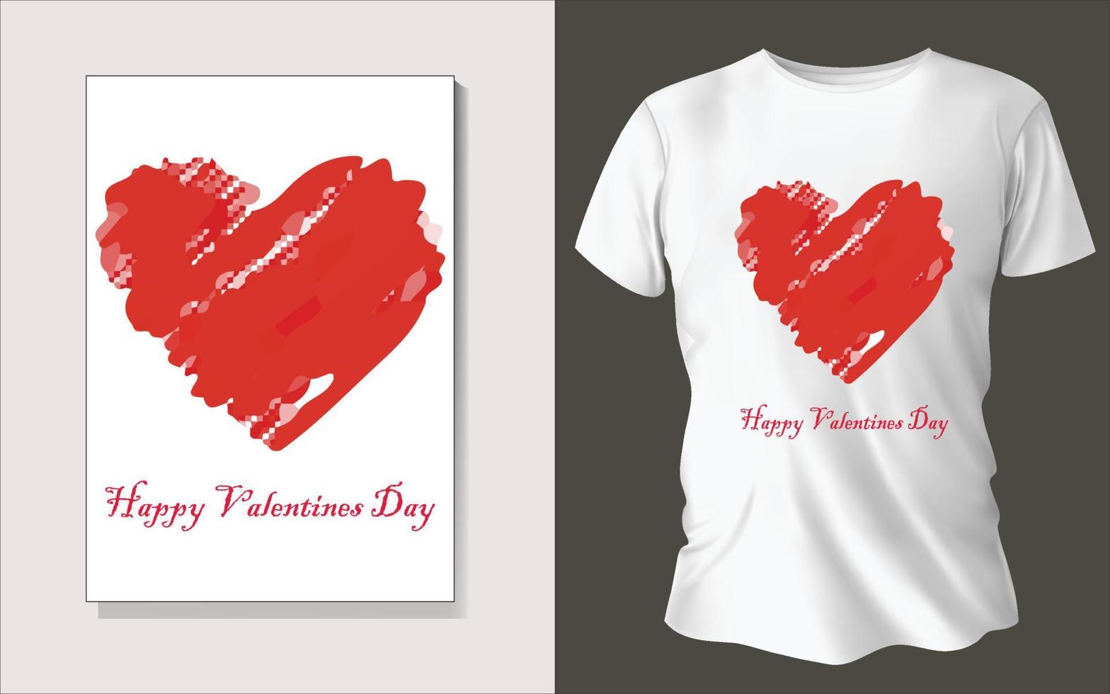 conception de tee shirt spécial saint valentin vecteur