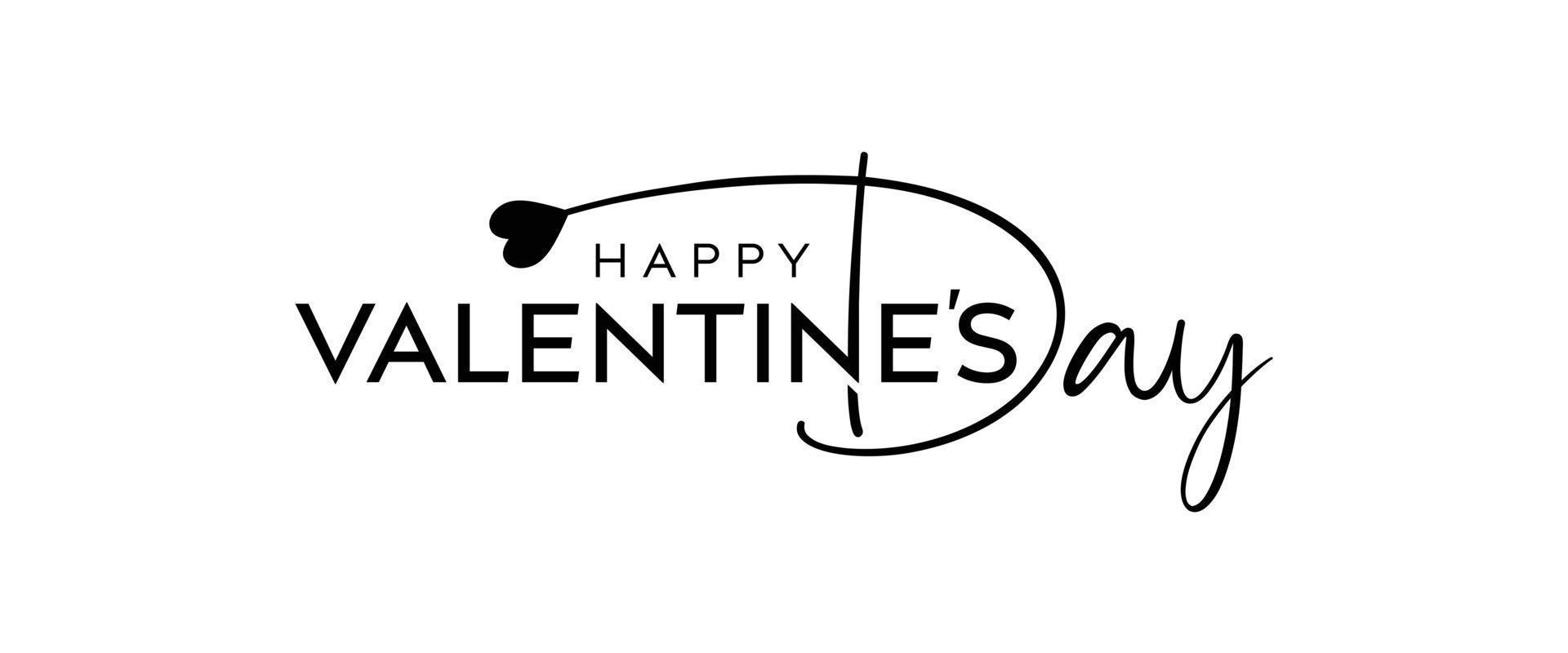 logo moderne de la Saint-Valentin heureuse, joyeuses Saint-Valentin avec amour, création de logo vectoriel moderne et minimaliste.