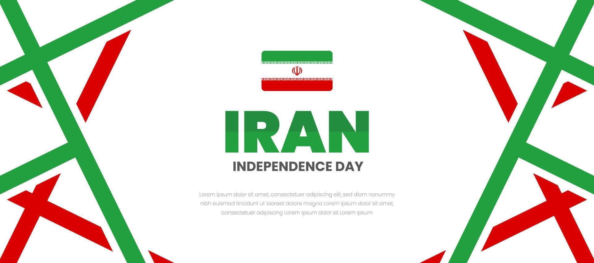 joyeux fond de la fête de l'indépendance de l'iran. république islamique jour 11 février illustration de conception de vecteur de célébration. modèle d'affiche, bannière, publicité, carte de voeux, bannière, élément de conception d'impression.