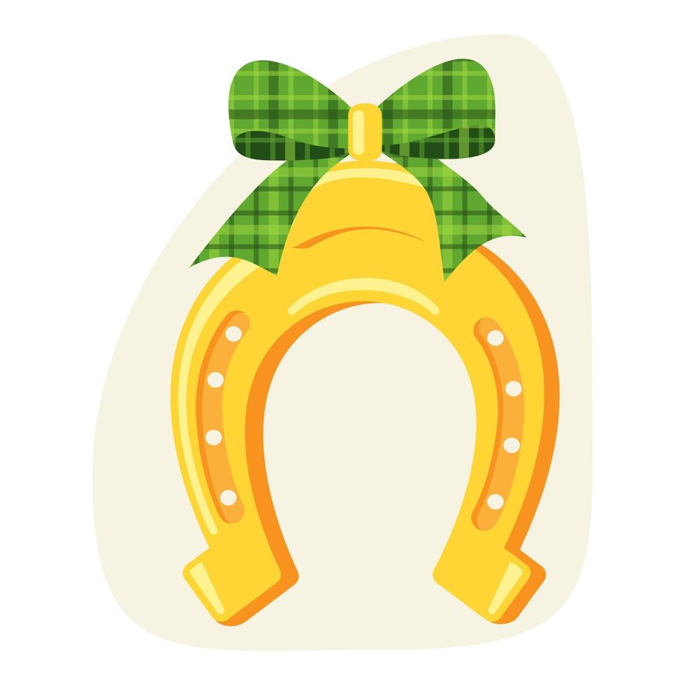 clipart, fer à cheval, chance irlandaise, tartan vert, nœud papillon, plaid, chance, irlandais, saint patrick, st patrick, patrick, st. paddy day, festival, parade irlandaise, clipart culturel dessiné à la main d'esprit de fer à cheval vecteur