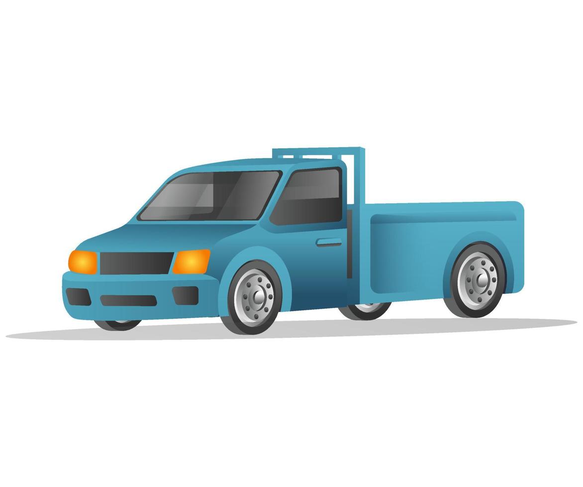 concept isométrique plat illustration 3d camion de livraison pick up car vecteur