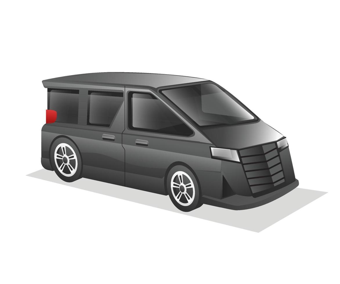 illustration de concept 3d plat isométrique du personnage de modèle de voiture de sport de luxe pour la famille vecteur