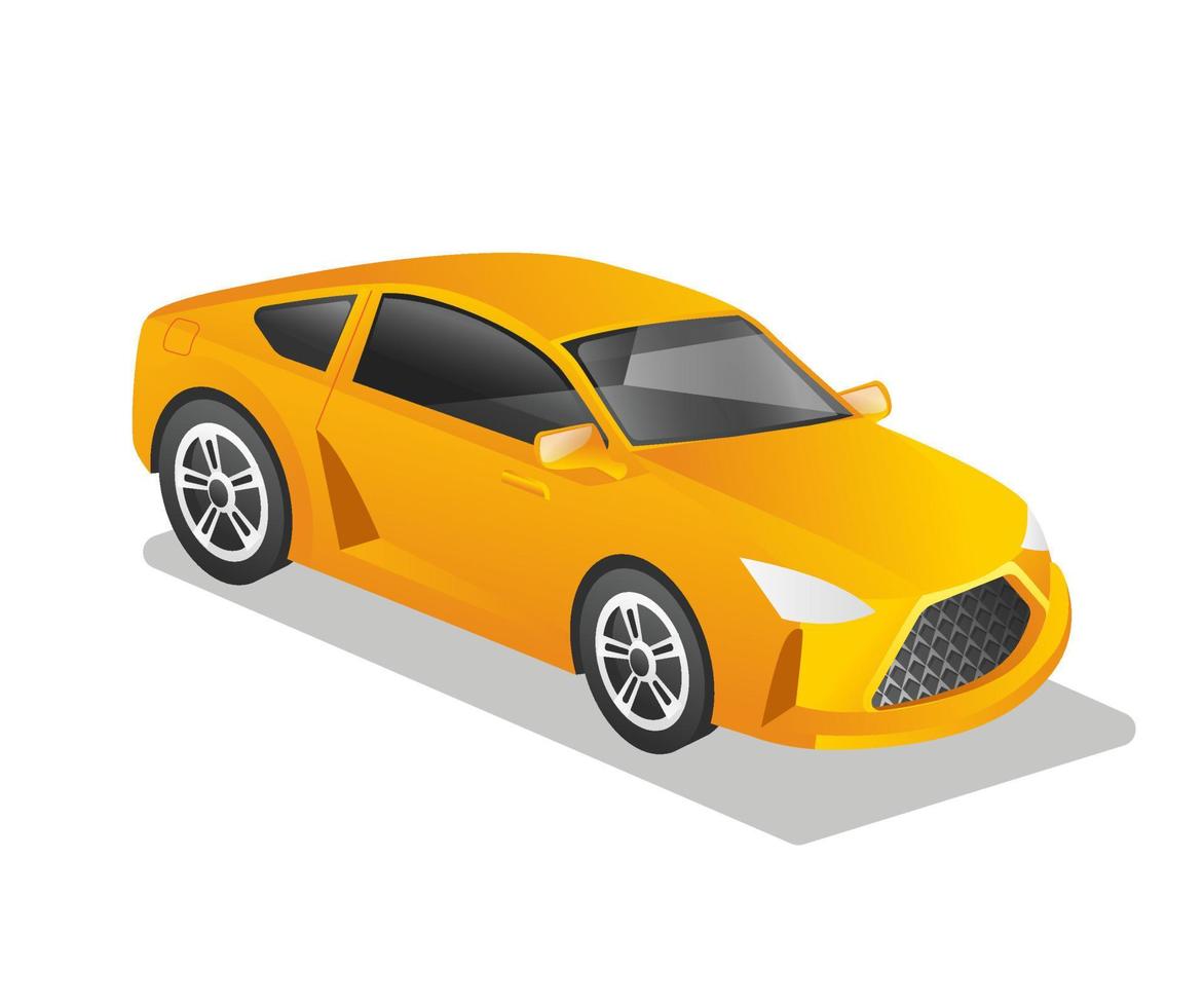 concept plat isométrique illustration 3d du personnage de modèle de voiture de sport de course de luxe vecteur