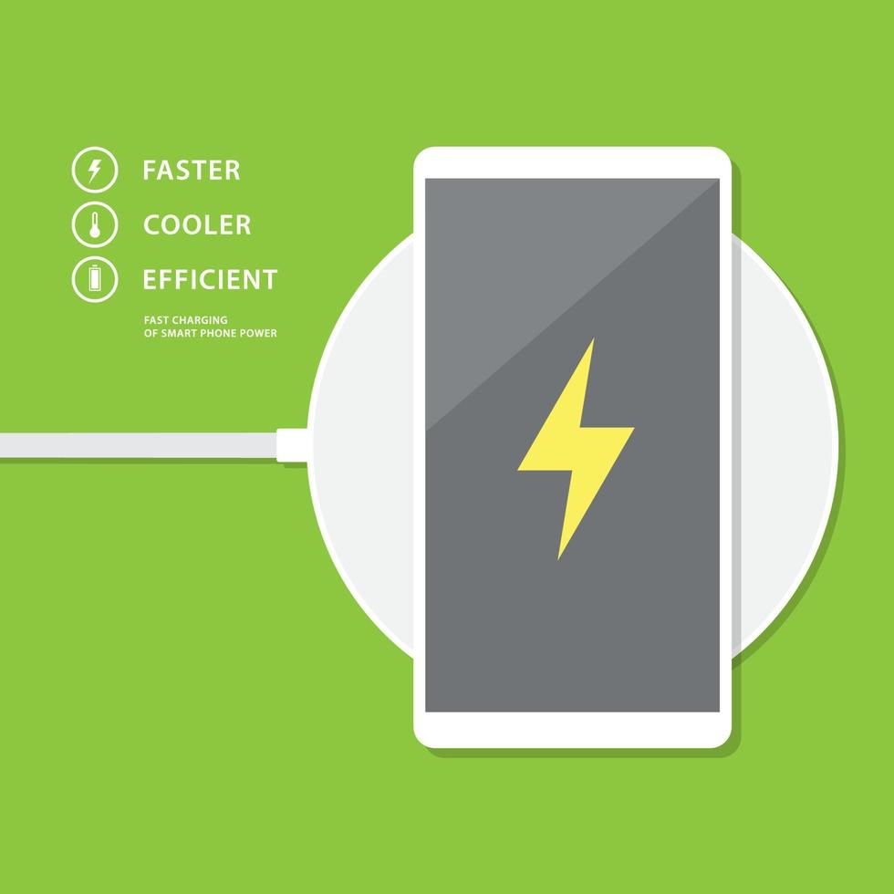 chargeur sans fil de conception de smartphone de vecteur. recharge de smartphone moderne vecteur