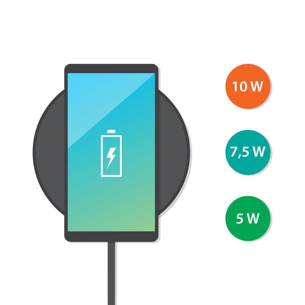 chargeur sans fil de conception de smartphone de vecteur. recharge de smartphone moderne vecteur