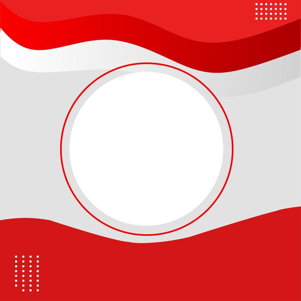 modèle de publication rouge et blanc pour le jour de l'indépendance indonésienne vecteur