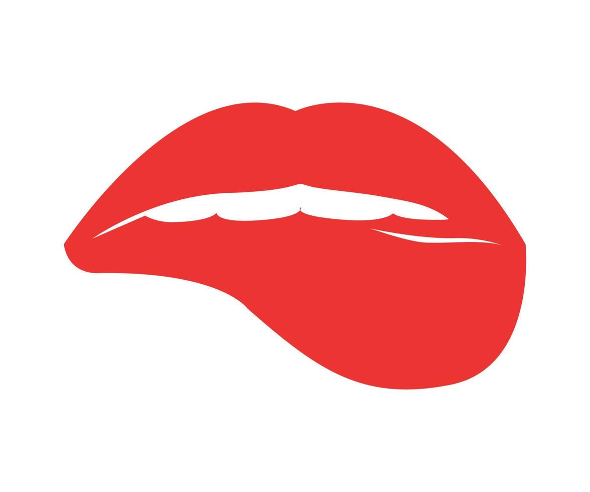 illustration vectorielle des lèvres des femmes avec du rouge à lèvres rouge vecteur