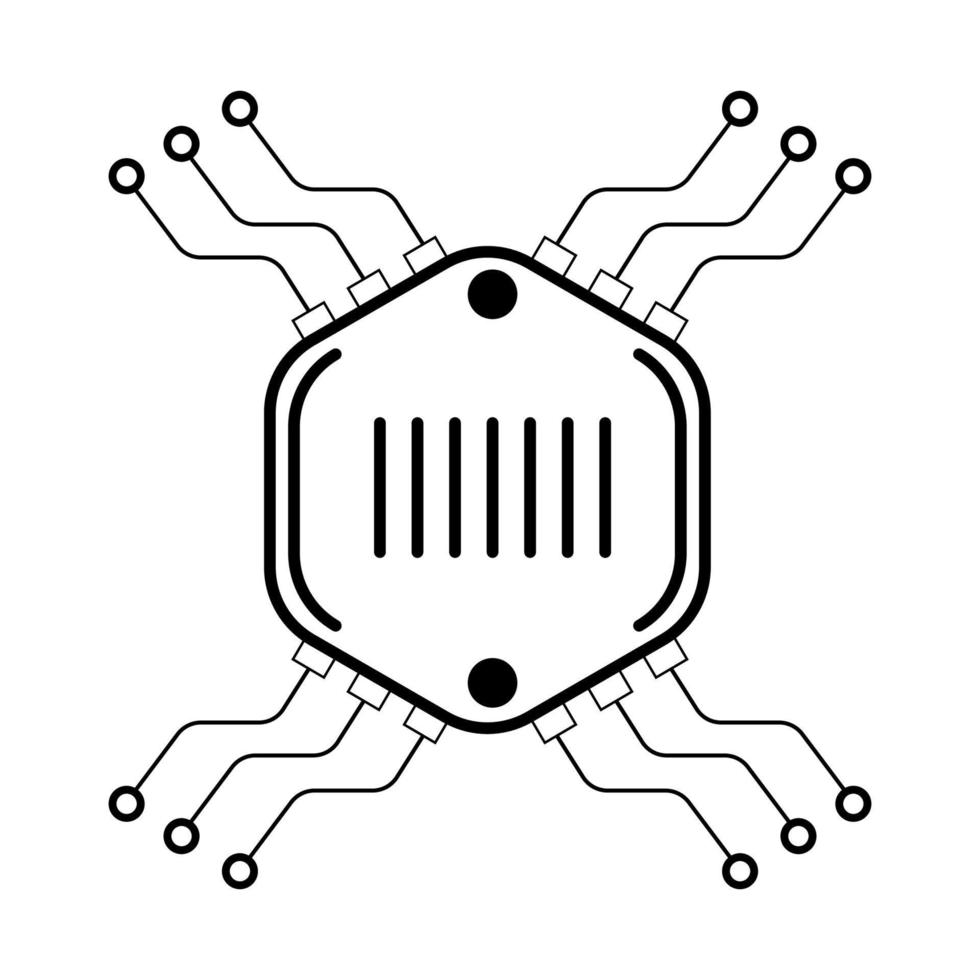 illustration vectorielle de microcircuit linéaire vecteur