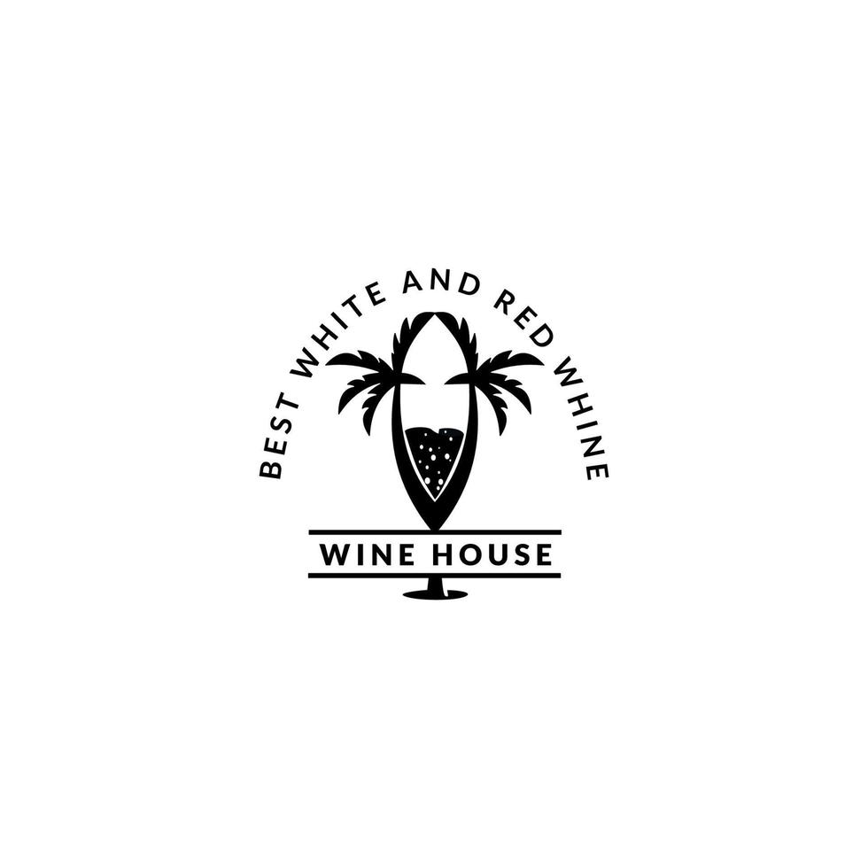 logo du vin. symbole d'icône de vin, conception d'emblème sur fond blanc vecteur