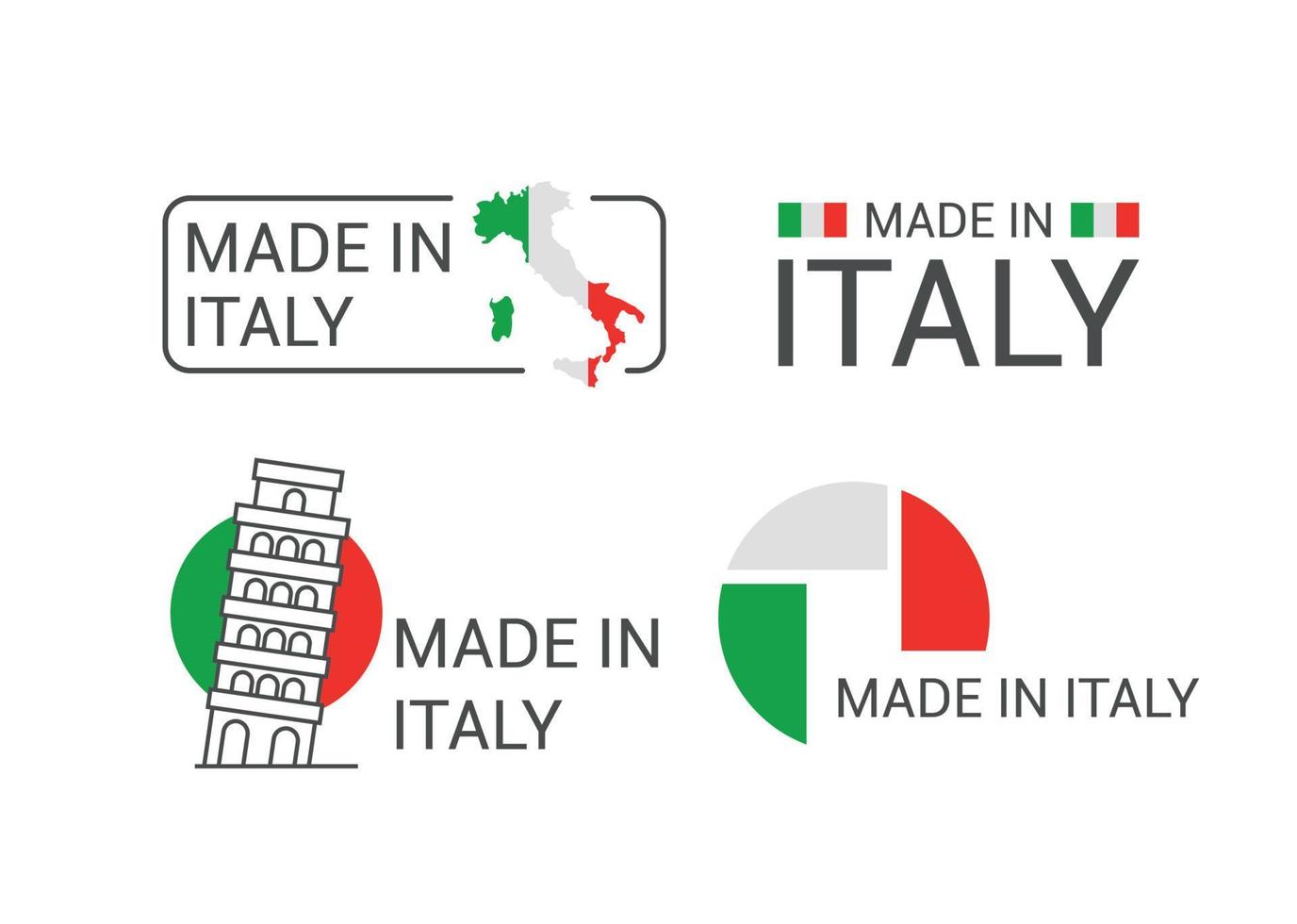 étiquettes de fabrication italienne vecteur