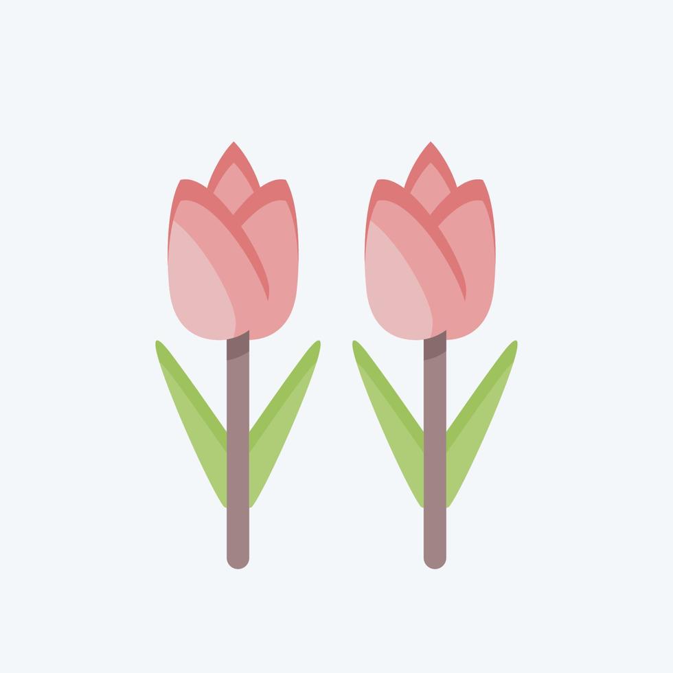 icône tulipes. lié au symbole de l'environnement. style plat. simple illustration. conservation. Terre. faire le ménage vecteur