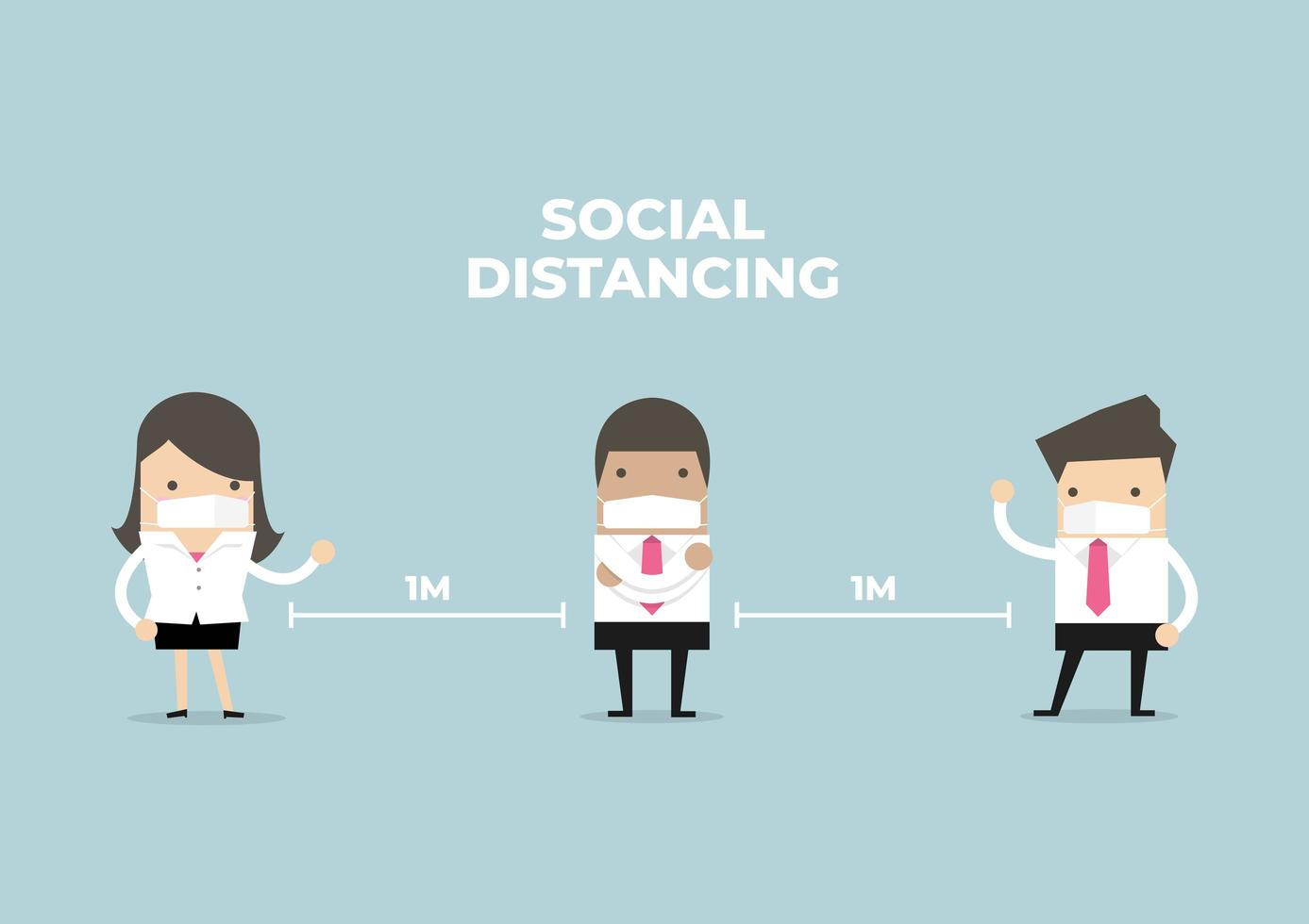 homme d & # 39; affaires et femme d & # 39; affaires garder la distance vecteur