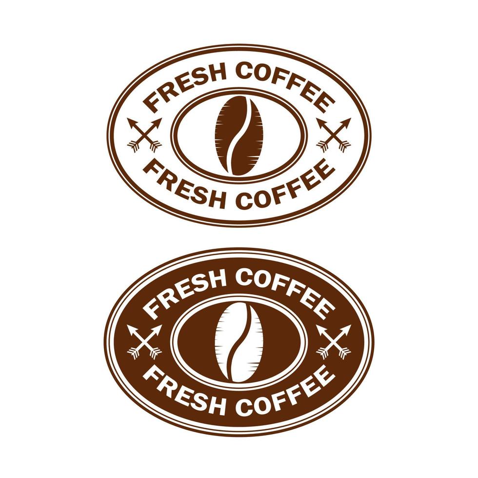grain de café marque logo insigne étiquette timbre autocollant ancien vecteur
