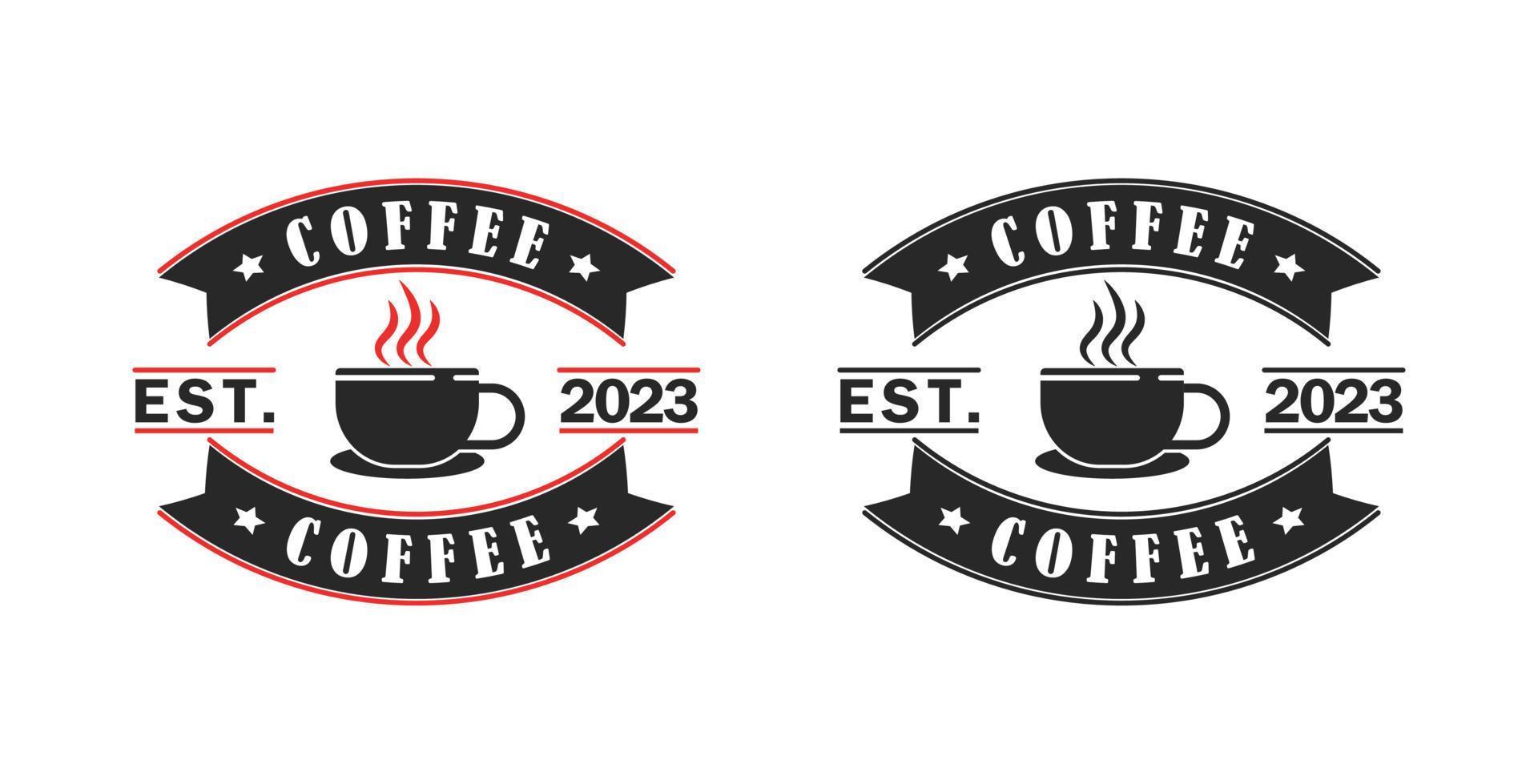 grain de café marque logo insigne étiquette timbre autocollant ancien vecteur