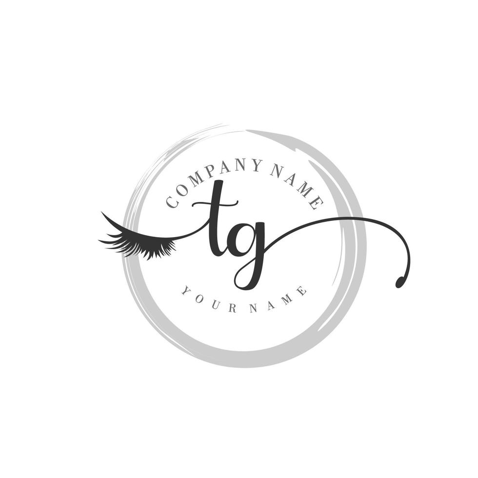 initiale tg logo écriture salon de beauté mode luxe moderne monogramme vecteur