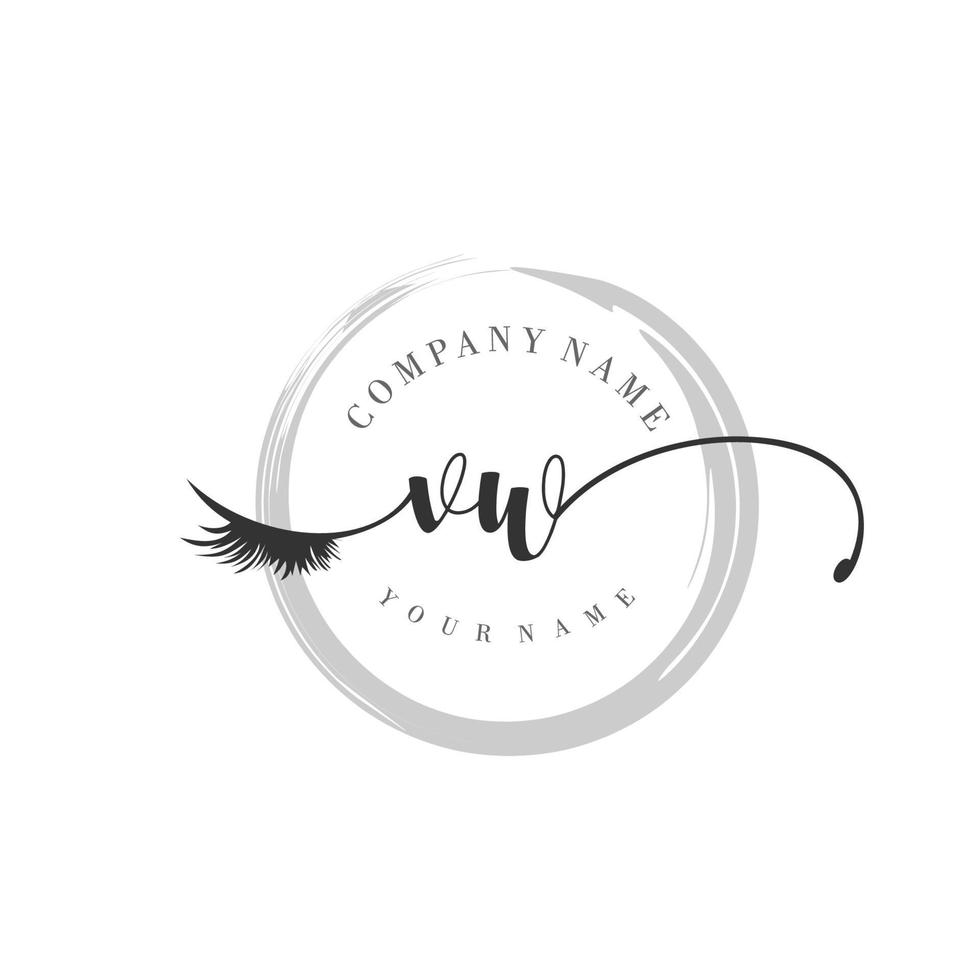 initial vw logo écriture salon de beauté mode moderne luxe monogramme vecteur